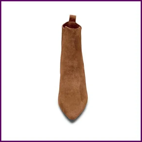 Pointed Toe Ankle Boots Knit Suede Kitten Heels Dressy Winter Booties - Picture 6 of 8